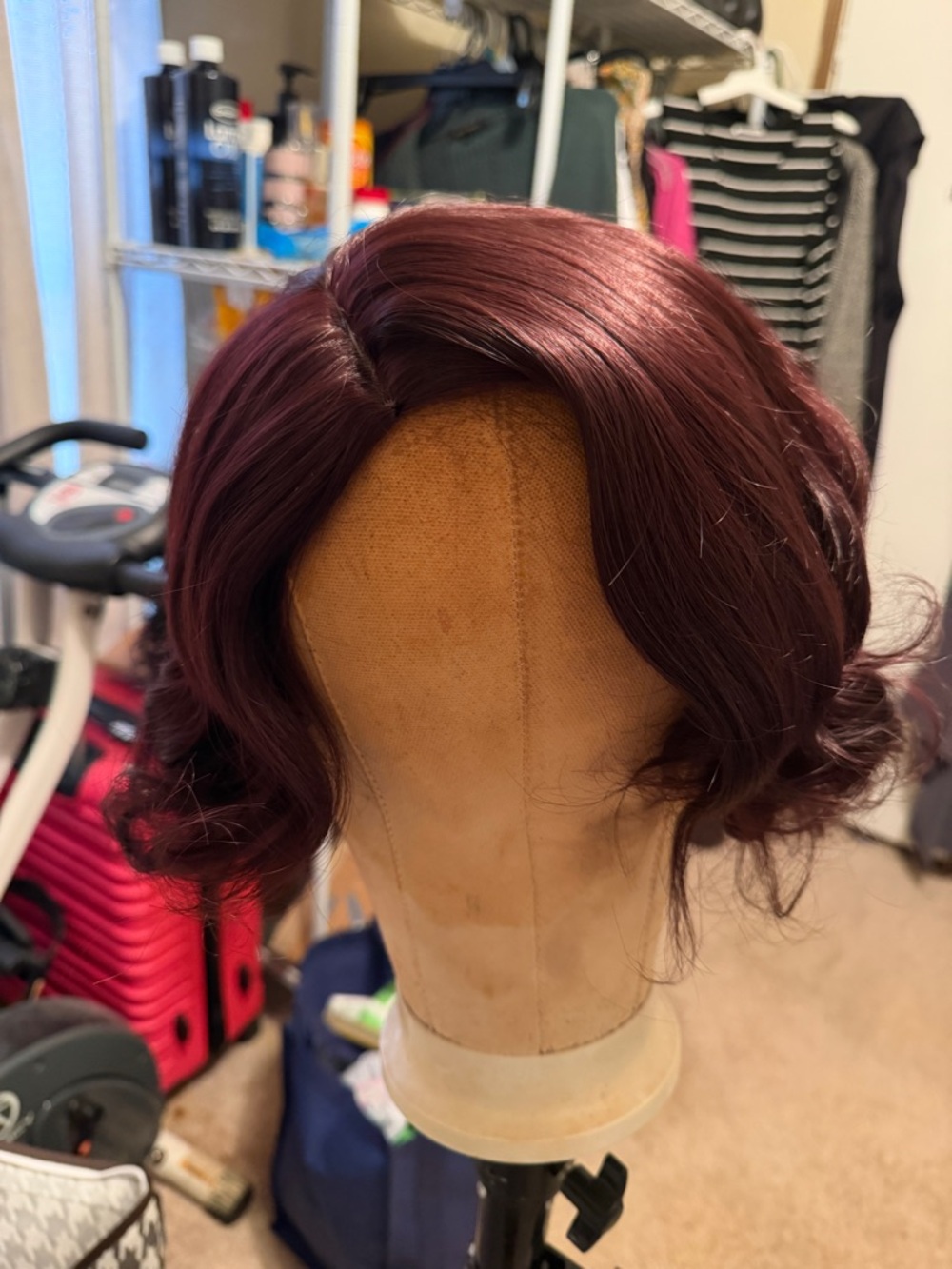 Plum Short Wavy Lace Front Wig - Unbranded